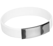 Силиконовый браслет Brisky с металлическим шильдом, белый арт.13746.60