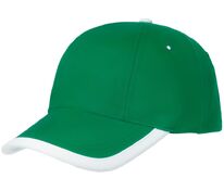 Бейсболка Honor, зеленая с белым кантом арт.15150.92