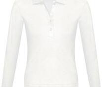 Рубашка поло женская с длинным рукавом Podium 210 белая арт.11317102
