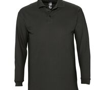 Рубашка поло мужская с длинным рукавом Winter II 210 черная арт.11353312