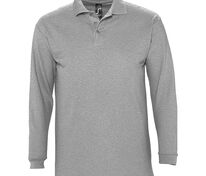 Рубашка поло мужская с длинным рукавом Winter II 210 серый меланж арт.11353360