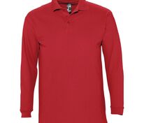 Рубашка поло мужская с длинным рукавом Winter II 210 красная арт.11353145