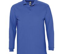 Рубашка поло мужская с длинным рукавом Winter II 210 ярко-синяя арт.11353241