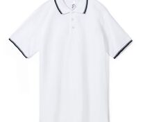 Рубашка поло мужская с контрастной отделкой Practice 270, белый/темно-синий арт.2502.60