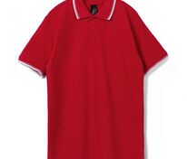Рубашка поло мужская с контрастной отделкой Practice 270, красный/белый арт.2502.50