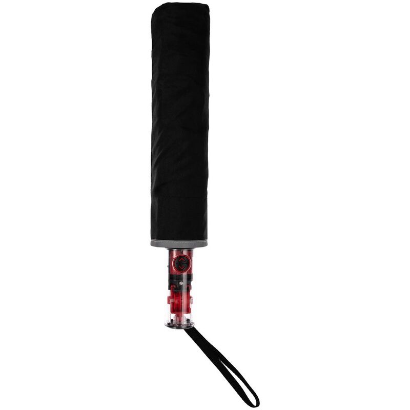 Зонт наоборот складной Futurum со светоотражающим кантом, черный арт.15844.30