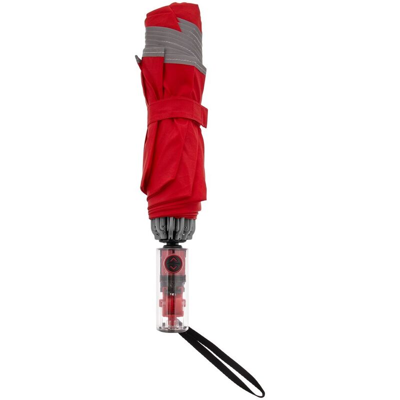 Зонт наоборот складной Futurum со светоотражающим кантом, красный арт.15844.50