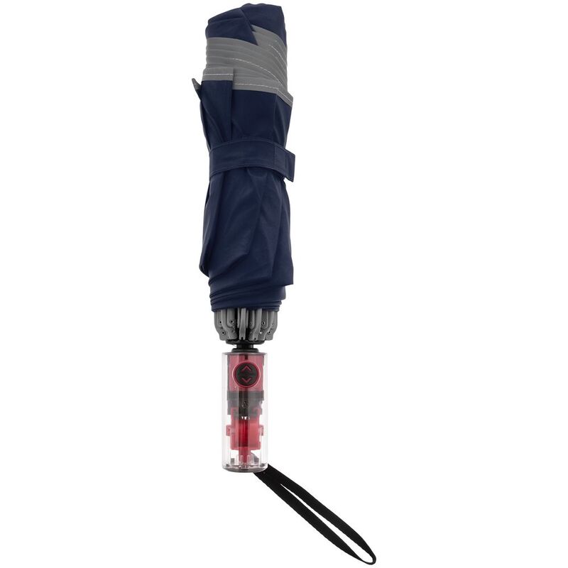 Зонт наоборот складной Futurum со светоотражающим кантом, темно-синий арт.15844.40