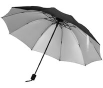 Зонт наоборот складной Stardome, черный с серебристым арт.17512.30