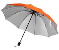 Зонт наоборот складной Stardome, оранжевый с серебристым арт.17512.20