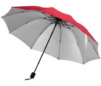 Зонт наоборот складной Stardome, красный с серебристым арт.17512.50