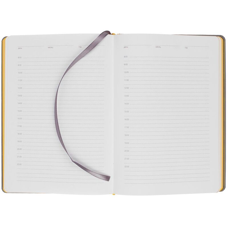 Ежедневник Spain Shall на заказ, недатированный, серый с желтым арт.16403.18