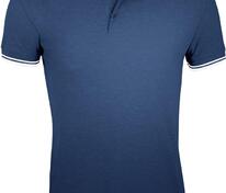 Рубашка поло мужская Pasadena Men 200 с контрастной отделкой, темно-синяя с белым арт.5851.47