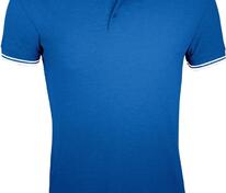 Рубашка поло мужская Pasadena Men 200 с контрастной отделкой, ярко-синяя с белым арт.5851.46
