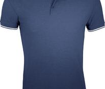 Рубашка поло женская Pasadena Women 200 с контрастной отделкой, темно-синяя с белым арт.5852.47