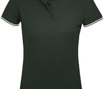Рубашка поло женская Pasadena Women 200 с контрастной отделкой, зеленая с белым арт.5852.96
