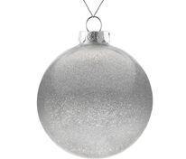 Елочный шар Finery Gloss, 10 см, глянцевый серебристый с глиттером арт.17664.11