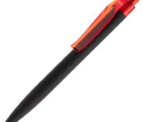 Ручка шариковая Prodir QS01 PRT-P Soft Touch, черная с красным арт.7091.35