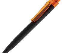 Ручка шариковая Prodir QS01 PRT-P Soft Touch, черная с оранжевым арт.7091.32