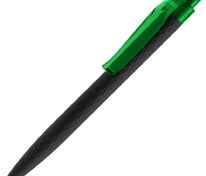 Ручка шариковая Prodir QS01 PRT-P Soft Touch, черная с зеленым арт.7091.39