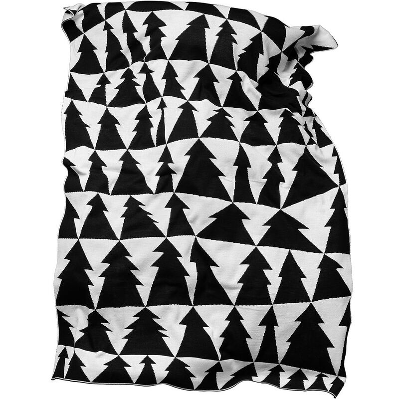 Плед &laquo;Танцующий лес&raquo;, белый с черным арт.16246.36