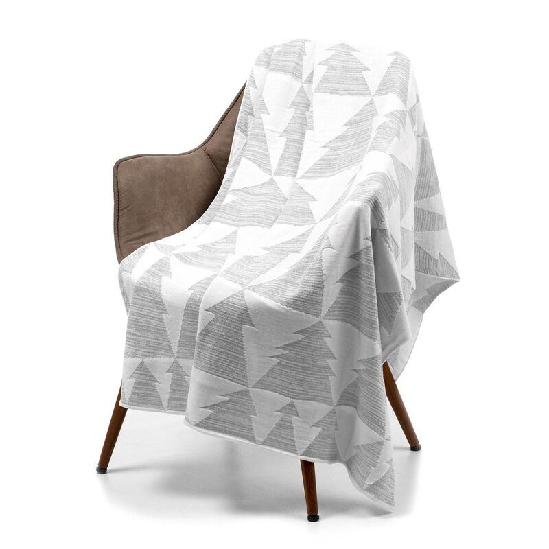 Плед &laquo;Танцующий лес&raquo;, белый с серебристым арт.16246.10