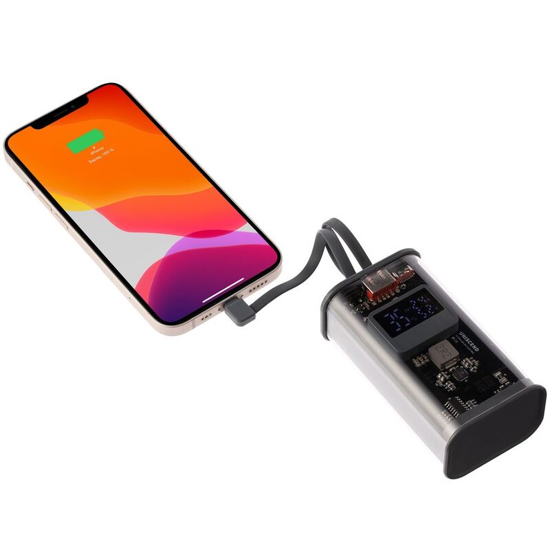 Аккумулятор с быстрой зарядкой Trellis Geek 10000 мАч, темно-серый арт.23108.13