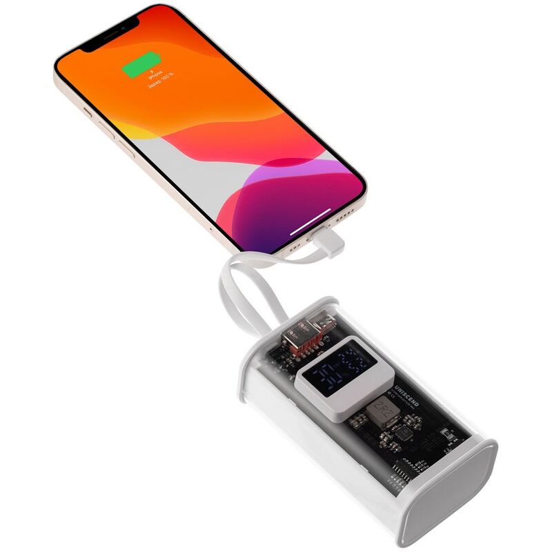 Аккумулятор с быстрой зарядкой Trellis Geek 10000 мАч, белый арт.23108.60