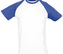 Футболка мужская двухцветная Funky 150, белая с ярко-синим арт.11190907