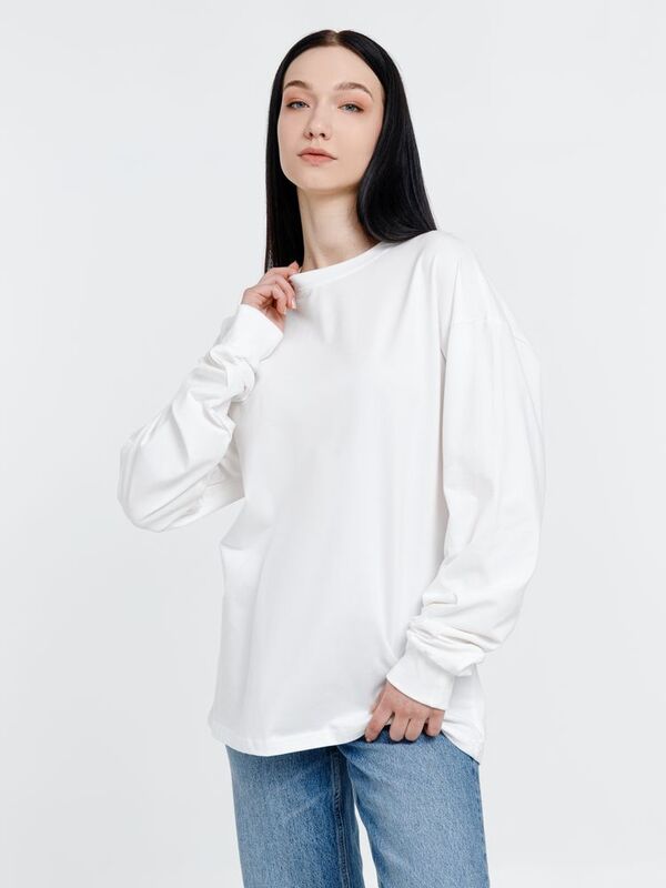 Футболка оверсайз унисекс City Sapiens, молочно-белая арт.16418.60