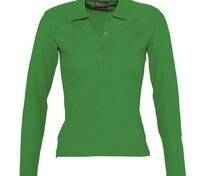 Рубашка поло женская с длинным рукавом Podium ярко-зеленая арт.11317272