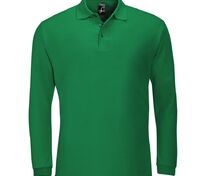 Рубашка поло мужская с длинным рукавом Winter II 210 ярко-зеленая арт.11353272