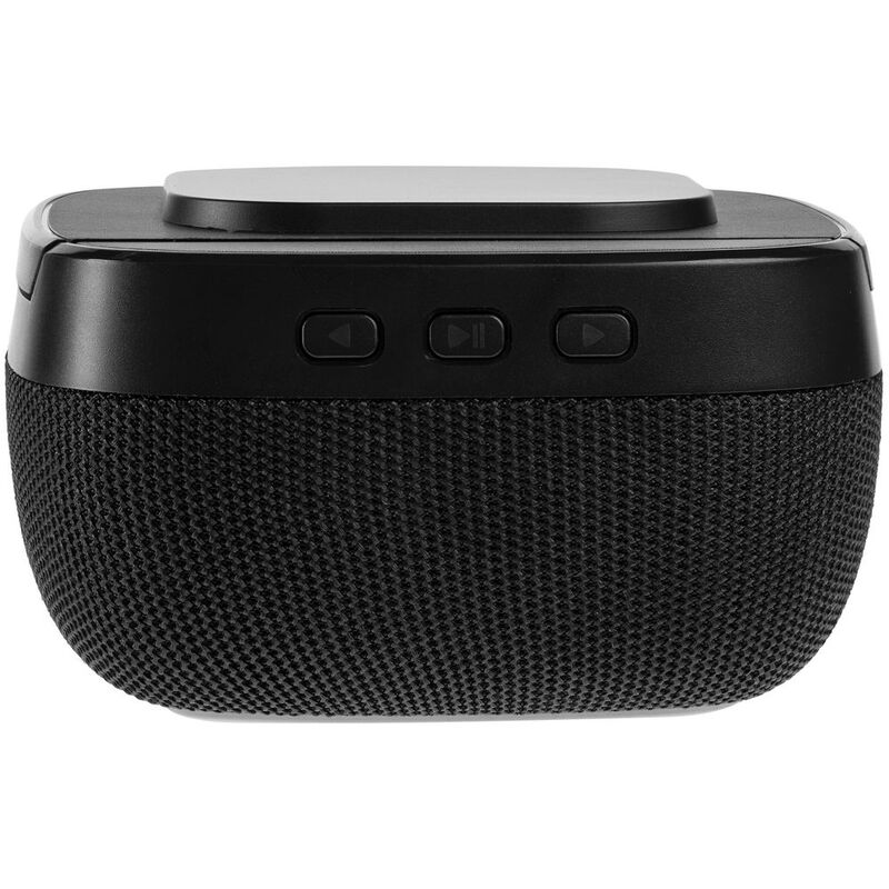 Колонка с беспроводной зарядкой Esca и подсветкой логотипа, черная арт.16305.30