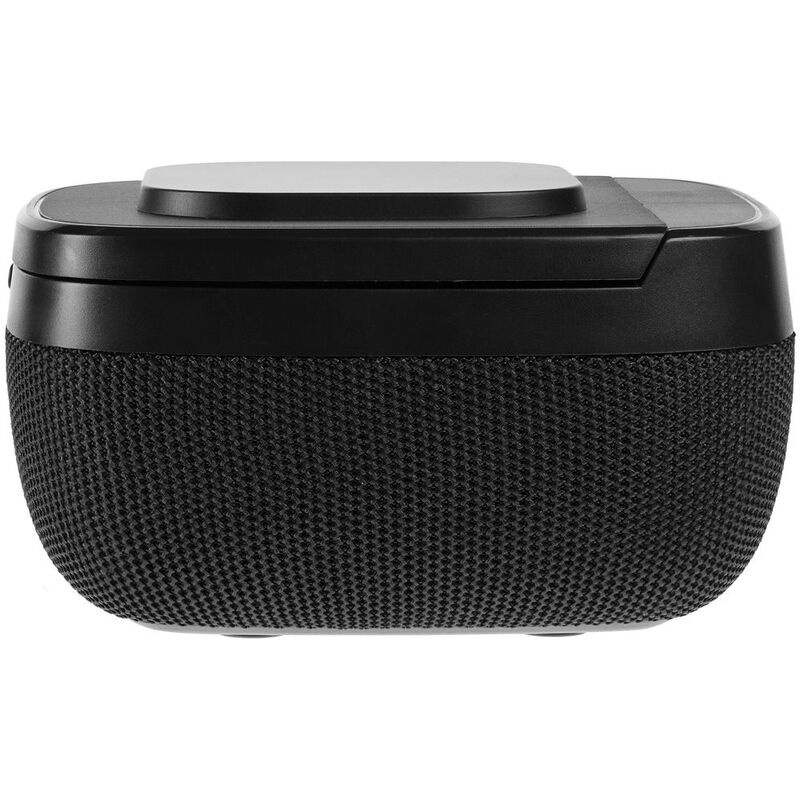 Колонка с беспроводной зарядкой Esca и подсветкой логотипа, черная арт.16305.30