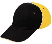 Бейсболка Unit Smart, черная со светло-желтым арт.4758.37