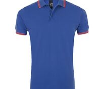 Рубашка поло мужская Pasadena Men 200 с контрастной отделкой, ярко-синяя (royal) с неоново-розовым арт.5851.45