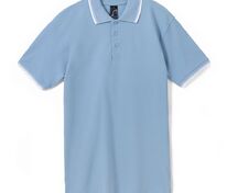 Рубашка поло мужская с контрастной отделкой Practice 270, голубой/белый арт.2502.14