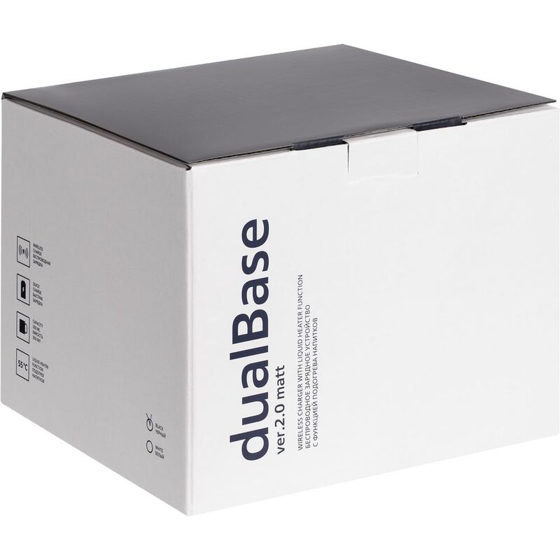 Кружка с подогревом и беспроводной зарядкой dualBase ver. 2.0 Matt, черная арт.16345.30