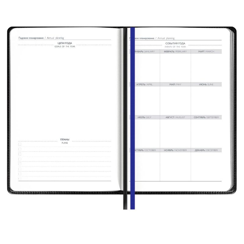 Ежедневник Alanis, недатированный, черный с синим арт.18299.34
