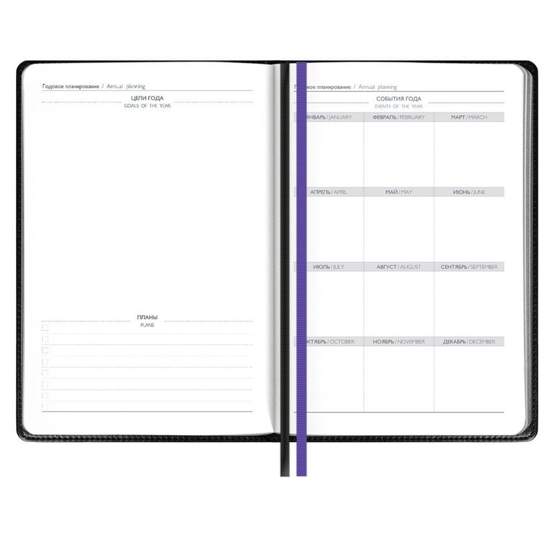 Ежедневник Alanis, недатированный, черный с фиолетовым арт.18299.37