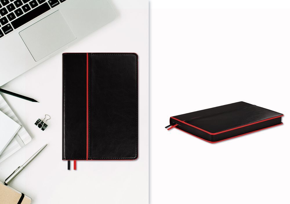 Ежедневник Alanis, недатированный, черный с красным арт.18299.35