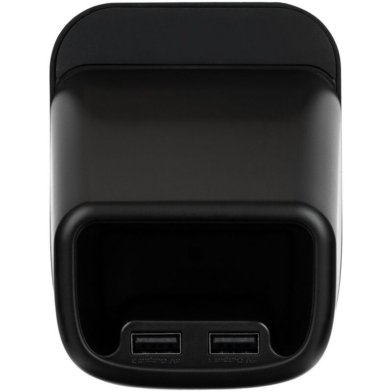 Настольный органайзер с зарядкой, лампой, вентилятором и подсветкой логотипа powerTower, черный арт.16876.30