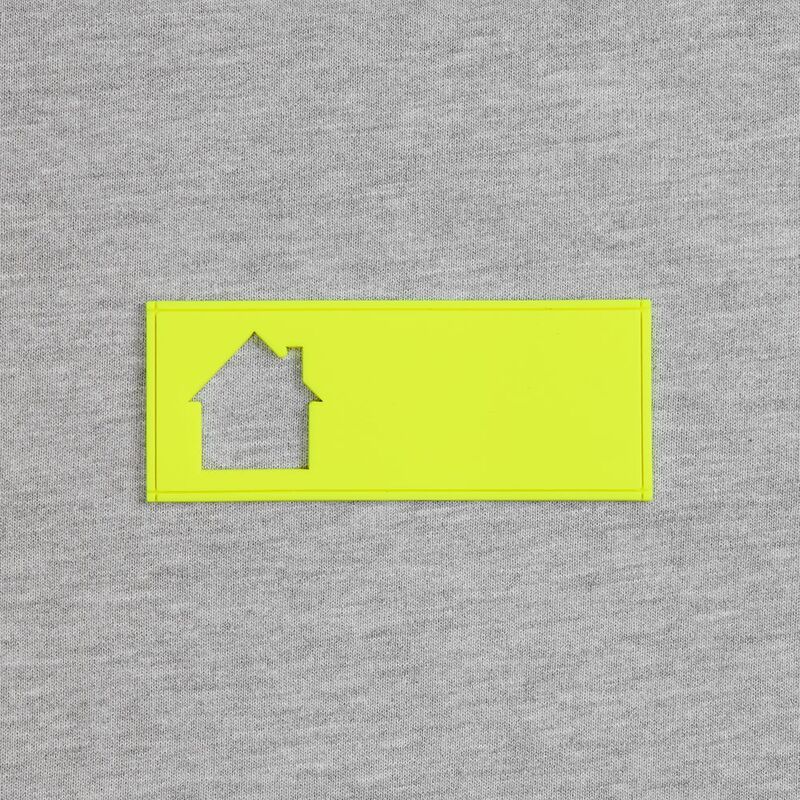 Лейбл из ПВХ с вырубкой &laquo;Дом&raquo;, желтый неон арт.17590.89