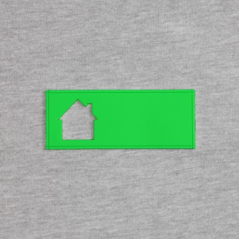 Лейбл из ПВХ с вырубкой &laquo;Дом&raquo;, зеленый неон арт.17590.94