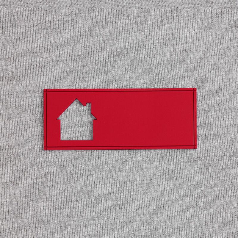 Лейбл из ПВХ с вырубкой &laquo;Дом&raquo;, красный арт.17590.50