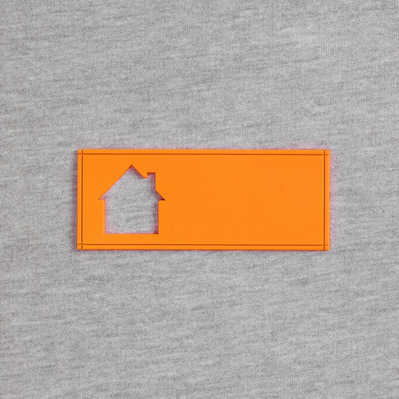 Лейбл из ПВХ с вырубкой &laquo;Дом&raquo;, оранжевый неон арт.17590.22