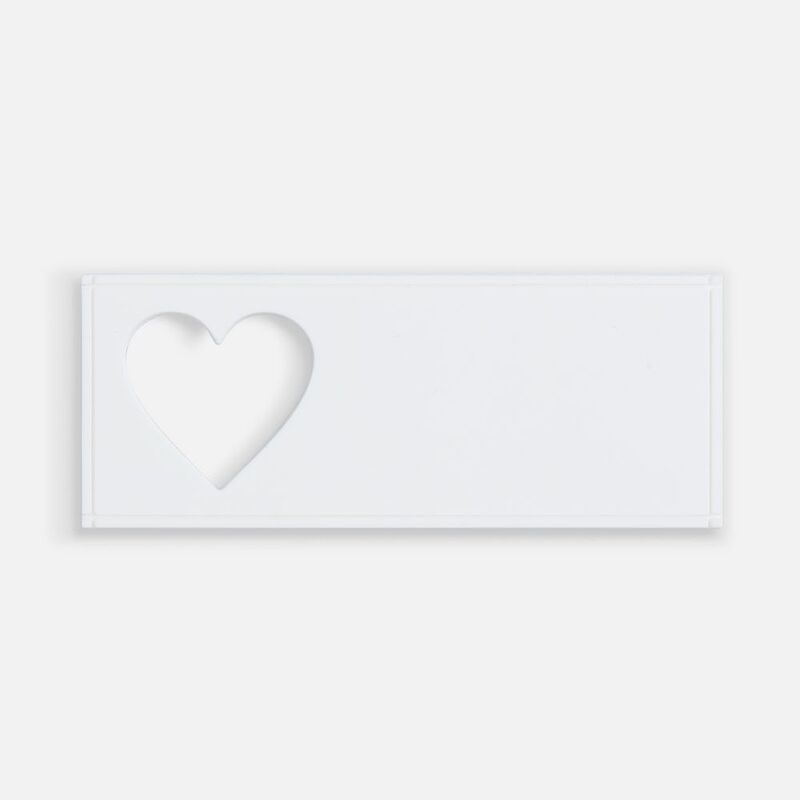 Лейбл из ПВХ с вырубкой &laquo;Сердце&raquo;, белый арт.17595.60