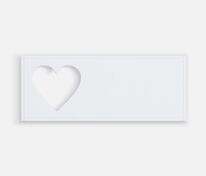 Лейбл из ПВХ с вырубкой «Сердце», белый арт.17595.60