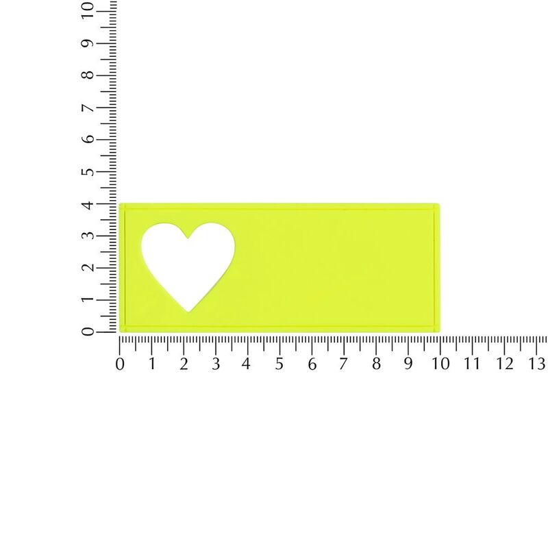 Лейбл из ПВХ с вырубкой &laquo;Сердце&raquo;, желтый неон арт.17595.89