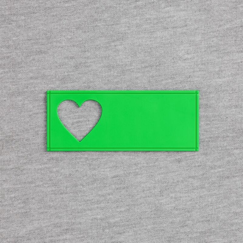 Лейбл из ПВХ с вырубкой &laquo;Сердце&raquo;, зеленый неон арт.17595.94